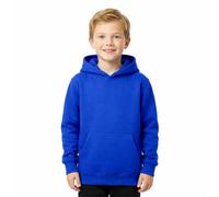KHIM Kids Plain Fleece Hoodie, Boys and Girls Pullover Sweatshirt with Kangaroo Pocket, Brushed Inner Fleece Casual Jumper Hoody, 5-6 Years, Royal Blue
