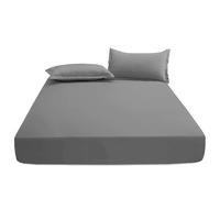 KHIM Luxury Extra Deep Fitted Sheet 16”/40CM Breathable Poly Cotton Plain Soft Long-Lasting Bed Sheet Single Double King Super King (Charcoal, Super King)