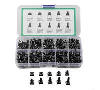 KHIronHive 200Pcs Tactile Push Button Switch Assortment Kit, 10 Types 4-Pin Momentary Through Hole Switches 6X6mm To 13Mm Height, Clear Storage Case For Electronics DIY Repair Projects