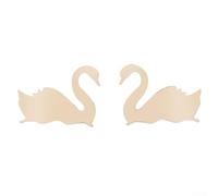 KHIronHive 2Pcs For Swan Acrylic Mirror Wall Stickers For Bedroom Background Wall Home Decor, Elegant Nordic Style Art Decals, Gold And Silver Finish, 30X17cm(gold)