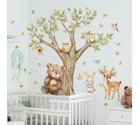 KHIronHive 3 Pack 30x90cm Modern Cartoon Animal Tree Butterfly Wall Stickers Foil Raised Texture Waterproof PVC Wall Decals Kids Bedroom Kitchen Home Decor Ornaments
