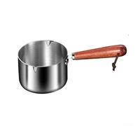 KHIronHive 304 Stainless Steel Oil Pot With Wood Handle, Dual Spout Design For Precise Pouring, For MINI Sauce Pan For Heating Milk And Baby Food, Kitchen Cookware 125Ml 250Ml 500Ml(250ml)