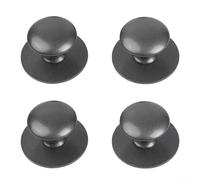 KHIronHive 4 Pack Aluminum Door Knobs Self-Adhesive Handle Replacement For Cabinets Drawers For Windows Refrigerators No Drilling Required Matte Finish Hardware(Gray)