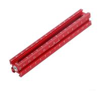 KHIronHive 4 Sided Magnetic Ceiling Leveling Ruler Aluminum Alloy Multi Angle Measuring Tool Marking Gauge With Strong Magnet Red 180Mm For Cabinet Frames Seams Woodworking Projects(Type a)