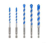 KHIronHive 5 PCS Carbide Drill Bit Set With Triangle Shank For Concrete Brick Wood Masonry Dry Drilling In Electric Hand Bench Drills Multi-Size Kit For DIY Construction Projects