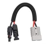 KHIronHive 50A Style Solar Panel Y Adapter Connector, 10AWG Silicone Wire 30Cm, 600V Waterproof PV Cable Harness For Parallel Battery System, PC UL94V-0