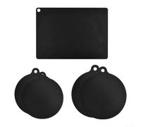 KHIronHive 5Pcs Silicone Heat Insulation Mat for Induction Hob Non-Slip Protective Cover for Cooktop Countertop & Table Heat Resistant Kitchen Pad Easy to Clean Black (Multiple Sizes) (black)