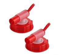 KHIronHive 62Mm Thread Outlet Tap: Robust Plastic Faucet For Water And Chemicals, Easy Operation Valve For Residential And Industrial Use, White-Red Design, 1 Or 2 Pack(2pcs)