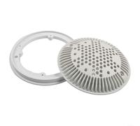 KHIronHive 8 Inch Dual Suction Drain Kit For In-Ground Pools, WG1030AVPAK2 Replacement Cover With Frame And Screws, Tool-Free Install For Hayward SPX1075 SPX1070, White ABS Safety Grate