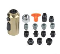 KHIronHive ABS Kitchen Faucet Spray Head With 3 Function Modes Pull Out Sprayer For Sink High Pressure Stream Wash For 14 Connectors Easy Install Replacement Part(Brushed Gold)