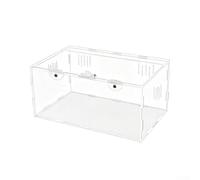 KHIronHive Acrylic Reptile Terrarium With Secure Lock, Ventilated Clamshell Breeding Box For Geckos Spiders Frogs Lizards, Transparent Escape-Proof Habitat Cage(30 * 20 * 15cm)