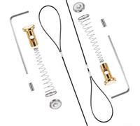 KHIronHive Adjustable Gate Latch Cable Pull With Spring 2-6 Inch Steel Cord Silver Metal Security Locking System For Outdoor Fence Sliding Door (1 Set)