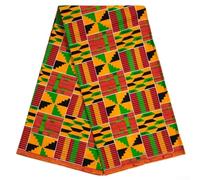 KHIronHive African Wax Print Fabric 100% Cotton Real Ankara Cloth, For Dress Making Sewing Patchwork Quilting Traditional Floral Pattern Textile Material 116Cm Wide(3 yards)
