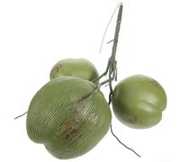 KHIronHive Artificial Green Coconuts Lifelike Simulation Fruit Realistic Tropical Props Plastic Material Table Centerpiece Dining Decor Photography Display Wedding Party
