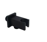 KHIronHive Black Square Wall-Mounted Shower Outlet Elbow Connector With Handset Holder Bracket, Solid Brass Construction, Standard G 1/2 Male Threads, 3-in-1 Function For Clean Modern Bathroom Design