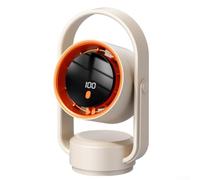 KHIronHive Bladeless USB Desk Fan with Auto Oscillation 100 Settings Quiet High Airflow Circulator for Office Bedroom Portable for mini Fan on Desktop Nightstand(Milk Coffee Color)