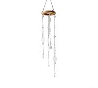 KHIronHive Boho Gemstone Sun Catcher: Handmade Shell & Wood Wind Chime For Window, Doorway Decor With Dreamlike Rainbow Light Effect, 20.87 Inch