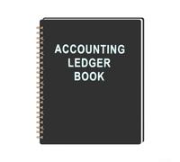 KHIronHive Business Ledger Notebook Bookkeeping Budget Register Portable Financial Organizer Paper Account Book 16.5x21.5cm Black Green Blue Pink For Home Office Professionals(Black)