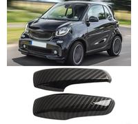 KHIronHive Carbon Fiber Look Interior Door Handle For Cover Trim Decor For Smart 451 2010-2014, ABS Paste-On Protection Frame To Scratches, Easy Install No Modification Required, Black Finish, 2-Pack