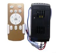 KHIronHive Ceiling Fan Remote Control With Voice Control, Variable Frequency 6-Speed Dimmer, 2.4G Wireless Operation For LED Light & Fan, Energy Efficient DC Motor Compatible, Gold Or White Finish(A)