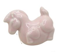 KHIronHive Ceramic Cabinet Handles, FOR ZODIAC Cartoon Horse Design Drawer Pulls, Pottery And Brass Wardrobe Knobs For TV Stands Shoe Cabinets, Easy Install, Light Green(1366 Light Pink)