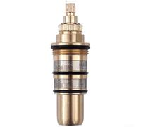 KHIronHive Copper Thermostatic Valve Cartridge For Faucets, 20-90°C Temperature Control, High Pressure Resistance Up To 1.0MPa, Gold Finish For Modern Traditional Bathroom Shower Mixer Tap (B)
