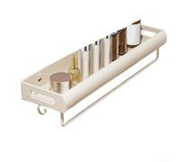 KHIronHive Cream White No-Drill Bathroom Storage Shelf: Detachable Wall-Mounted Rack For Small Spaces, Balcony & Toilet Organization(50cm)