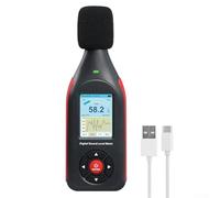 KHIronHive Digital Sound Level Meter 30-130dB With Data Logging, A/C Weighting, LCD Display, 3-Color Alarm For Environmental Noise Monitoring