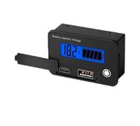 KHIronHive Digital Voltmeter 8-30VDC Battery Capacity Tester With LCD Display, Dual USB QC 3.0 Output, Power-Off Memory, For Li-ion Lead-Acid Solar Inverter Electrical Cabinet Testing(blue)