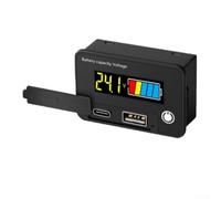 KHIronHive Digital Voltmeter 8-30VDC Battery Capacity Tester With LCD Display, Dual USB QC 3.0 Output, Power-Off Memory, For Li-ion Lead-Acid Solar Inverter Electrical Cabinet Testing(color)