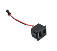 KHIronHive Double Layer Female Charging Socket Power Outlet With Cable Connector, 5V 2A Compact Black Plastic Terminal Block For Home Office Electronics(C)