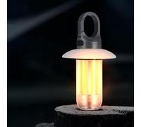 KHIronHive Dual Light Source Portable Camping Lantern Featuring Focused Beam and Soft Ambient Lighting with Built-in Hook for Tent Use and Outdoor Activities Gray