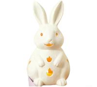 KHIronHive Easter Bunny Resin Candle Holder With LED Light Option, Modern Minimalist Garden Decor For Tabletop Shelf Mantel, Handcrafted White For SCULPTURE For Spring Festival(M)