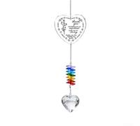 KHIronHive Engraved Heart Gemstone Sun Catcher With Rainbow For Crystal Prisms, 12.2 Inch Hanging Wind Chime For Window Patio Garden, Thoughtful For Mom Dad Sister On Birthday Mother's Day
