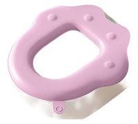 KHIronHive EVA Waterproof Toilet Seat Cover With Handle, Washable Soft Touch Mat For O V U Shape & Smart Toilets, Easy Install Sticky Backing, Four Seasons Use, 40X38cm(B)