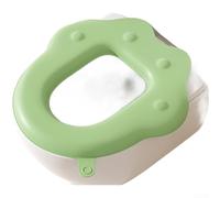 KHIronHive EVA Waterproof Toilet Seat Cover With Handle, Washable Soft Touch Mat For O V U Shape & Smart Toilets, Easy Install Sticky Backing, Four Seasons Use, 40X38cm(A)