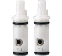 KHIronHive Faucet Cartridge Kit 1224 Replacement for Double Handle Faucets and Tub Showers, Plastic Valve Stem Repair Parts, ADA Compliant Design, Easy Install, White(1224 2 pieces)