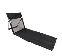 KHIronHive Foldable Camping Seat with Backrest, Portable Breathable Mesh Chair for Poolside Beach Picnic Gardening, Lightweight 600D Oxford & Aluminum Alloy Frame, Supports 100kg(Black)