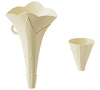 KHIronHive Foldable Silicone Kitchen Funnel With Handle, Wide Mouth Collapsible Funnel For Oil Wine And Liquid Dispensing, Space Saving TPE Funnel Tool For Easy Storage(Beige)