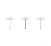 KHIronHive For Mini Plant Umbrellas Small Potted Plant Shade 44Cm UV Protection Rain Shield Plastic Parasol Ground Stake Decorative Outdoor Cover Multiple Colors 3 Pack(pink)