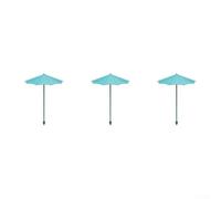 KHIronHive For Mini Plant Umbrellas Small Potted Plant Shade 44Cm UV Protection Rain Shield Plastic Parasol Ground Stake Decorative Outdoor Cover Multiple Colors 3 Pack(peacock blue)