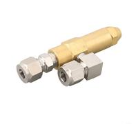 KHIronHive Fuel Nozzle Brass Waste Oil Burner Siphon Air Atomizing for Heavy Oil Crude Dual Base Anti Clogging Adjustable Spray Angle 1/8 Inch Inlet Silver Gold(3.0mm)