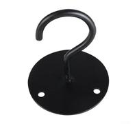KHIronHive Heavy Duty Ceiling Hooks Wall Mount, Premium Iron Plant Hanging Brackets With Matte Black Finish For Indoor Outdoor Garden Basket Decor, 40Lbs Load Capacity(Black 55mm)