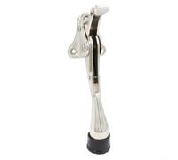 KHIronHive Heavy Duty Kick Down Door Stopper Foot Activated No Drill Door Holder Non Slip Rubber Base Stainless Steel Brushed Nickel Extra Large (foot pedal Brushed finish)