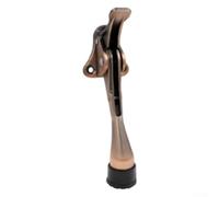 KHIronHive Heavy Duty Kick Down Door Stopper Foot Activated No Drill Door Holder Non Slip Rubber Base Stainless Steel Brushed Nickel Extra Large (foot pedal Antique red bronze)