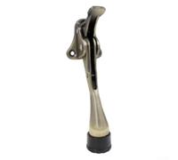 KHIronHive Heavy Duty Kick Down Door Stopper Foot Activated No Drill Door Holder Non Slip Rubber Base Stainless Steel Brushed Nickel Extra Large (foot pedal Antique green bronze)