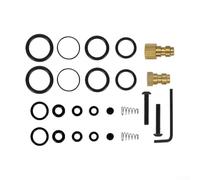 KHIronHive High Pressure Pump Sealing O-Rings Kit For Hand Operated Air Inflator Repair, 30MPa 4500PSI Rubber Metal Gasket Set, Compatibility For Various Models, Black And Yellow