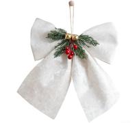 KHIronHive Korean Style Christmas Bow Ornament Red Velvet 3D Bell Accent For Tree Wreath Mantel Festive Holiday Hanging Accessory Soft Velvet Cloth Modern Bow Design Lightweight