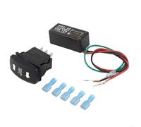 KHIronHive LED Flasher Relay And Rocker Switch Kit For ATV UTV Car Motorcycle, SPDT Turn Signal Blinker With Integrated Electronic LED Flashers, Easy 3-Wire Installation, Compact Dashboard Fit