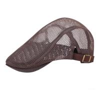 KHIronHive Lightweight Breathable Mesh Cap for Men and Women Adjustable Sun Protection Hat with Hollow Design for Hiking Cycling Travel UV Shield Summer Sports Baseball Cap(Brown)